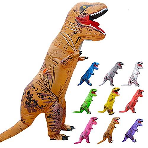 Leafdeer Adult Tyrannosaurus Inflatable Suit, T-REX Cosplay Costume (Orange)
