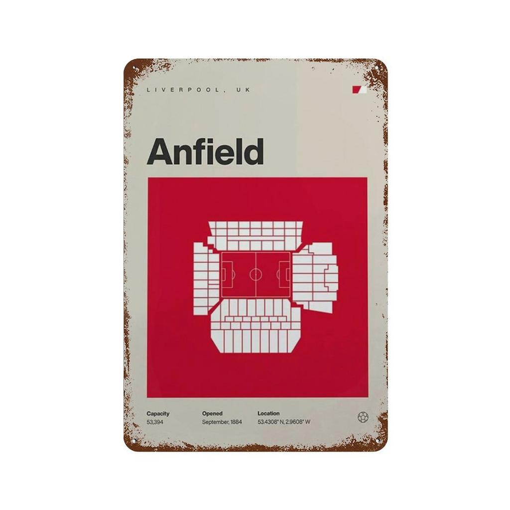 Vintage Metal Posters Signs Modern Famous Football Stadium Nordic Style Wall Art Poster for Living Bar