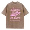 Geeate A Kinder Planet Pink Print Mans Tee Clothing Cartoon Comfort T-Shirt Round Neck T-Shirts Retro S-Xxxl Half Sleeve