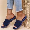 2022 Women's Knit Thick Sole Beach Sandals: Spring & Summer Plus Size Flat Slippers
