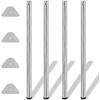 4 Chrome Table Legs Adjustable Height 1100 Mm