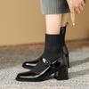Fashion Women Elastic Sock Boots 2024 New Autumn Winter Round Toe Ankle Boots Women Fashion Slip On High Heels Short Boots Naked Boots