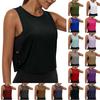 Women's Fashion Round Neck Yoga Wear Sleeveless Athletic Vest Casual Top