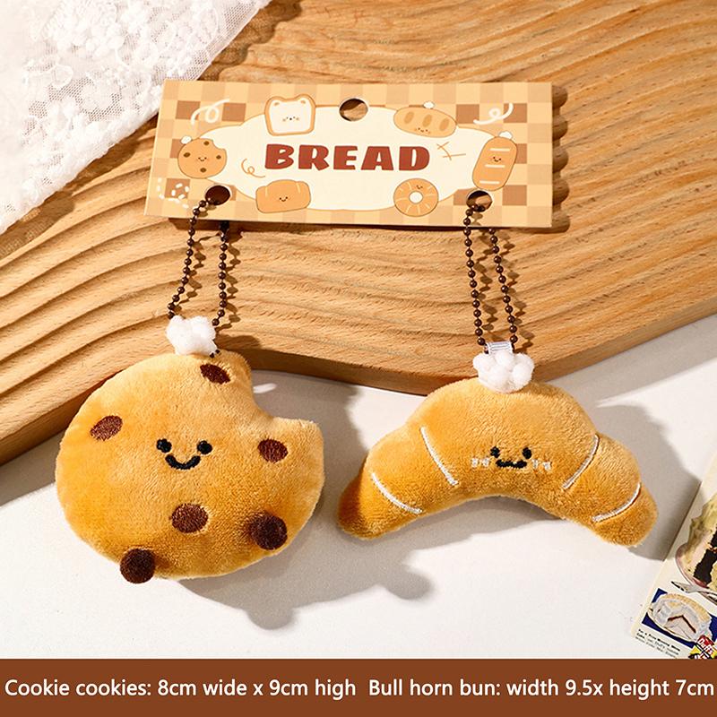 Cartoon Plush Bread Series Pendant Keychain Cute  Doll Keychain Creative Kawaii Backpack Decoration Accessories Gifts