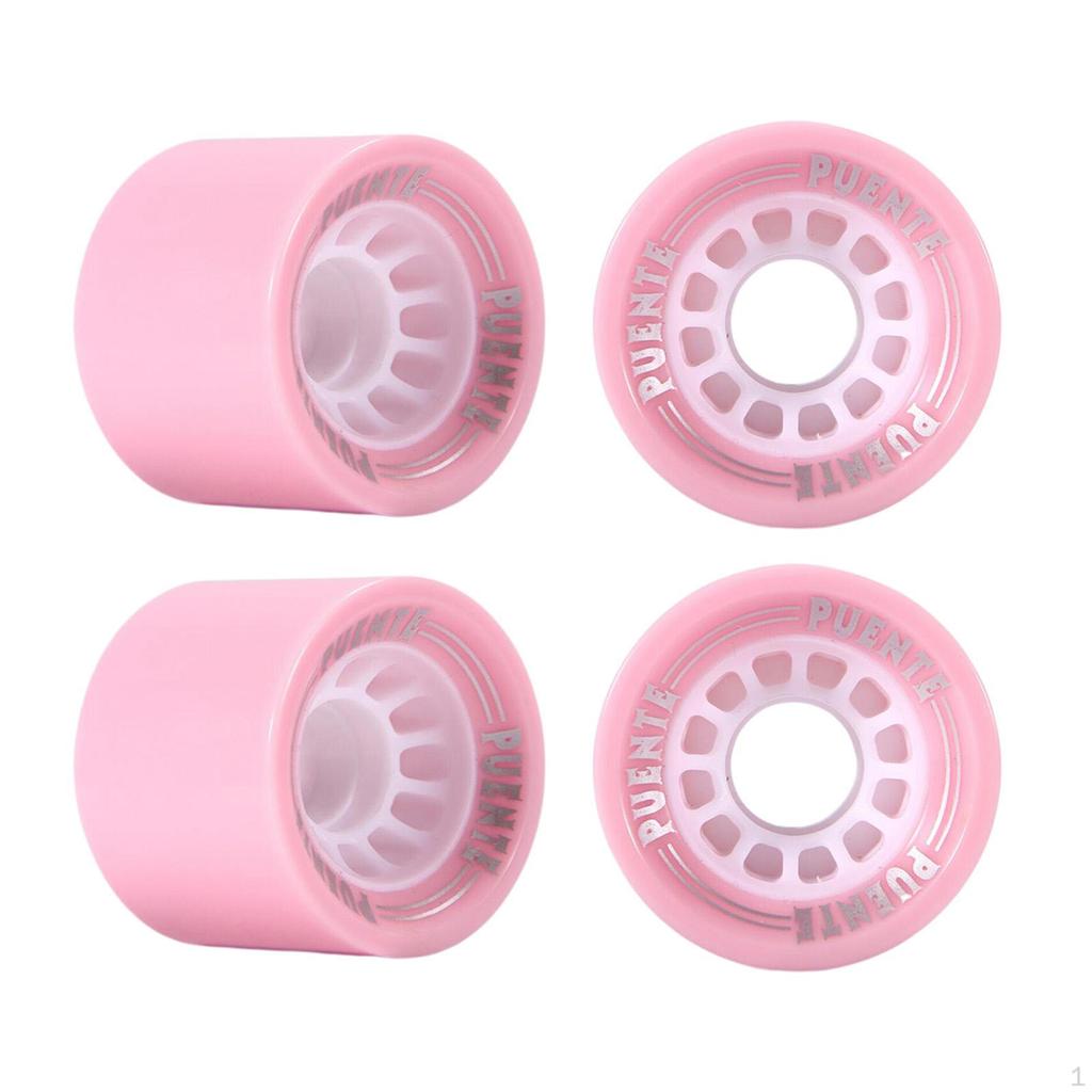 4 Pieces Longboard Skateboard Wheels 70x51mm Hardness Wheel Bearings And Spacer Set Board