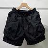 Summer Men Shorts Elastic Waist Adjustable Drawstring Cargo Shorts Thin Wide Leg High Street Hip Hop Style Short Pants Streetwear