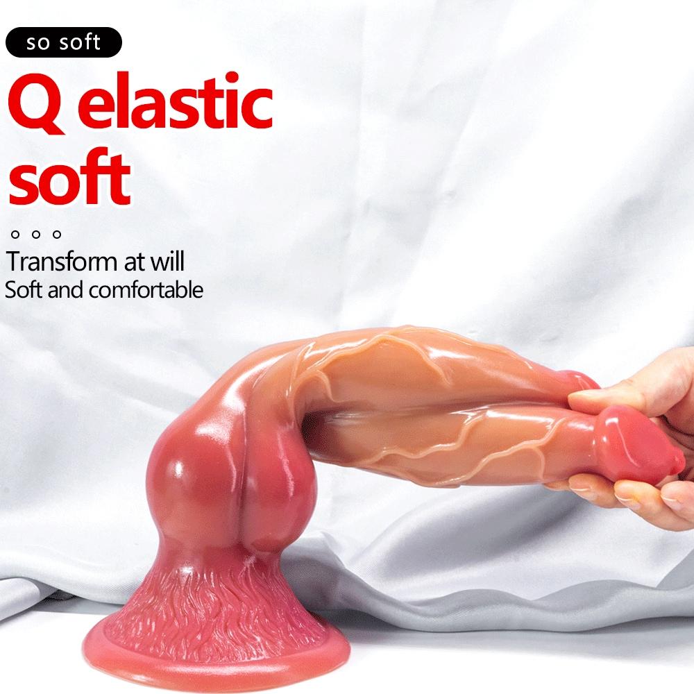 Artificial Dog Giant Dildo Silicone Alternative Animal Dog Cock Rear Court Anal Expansion Shaped Penis Massage Sex Toys