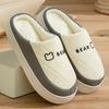 Down Cotton Slippers Autumn and Winter Indoor Home Waterproof and Non-slip Couple Plush Cotton Drag Winter