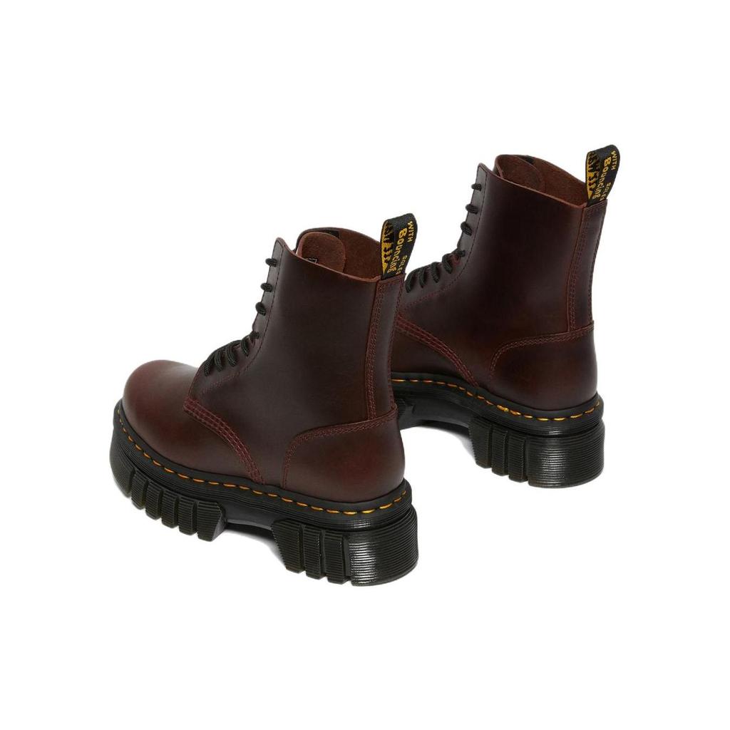 Dr. Martens Audrick Leather Platform Soft Sole 8 Eyelet Short Boots Women Boots Burgundy 27818211