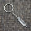 Fashion Keychain 43x13mm Doctor Syringe Silver Color Pendants DIY Men Jewelry Car Key Chain Ring Holder Souvenir For Gift