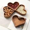 1PC Heart Shaped Plates Dessert Trays Sushi Serving Tray Candy Dishes Decorative Wooden Pallets Decorate Valentines Day Candy Dish