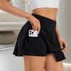 Women Yoga Skort A-Line Style Yoga Sport Skirt with Liner Solid Color Comfortable Fabric Versatile Skirt