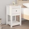 VidaXL Bedside Table White 40x35x61.5 Cm Solid Pine Wood 821731