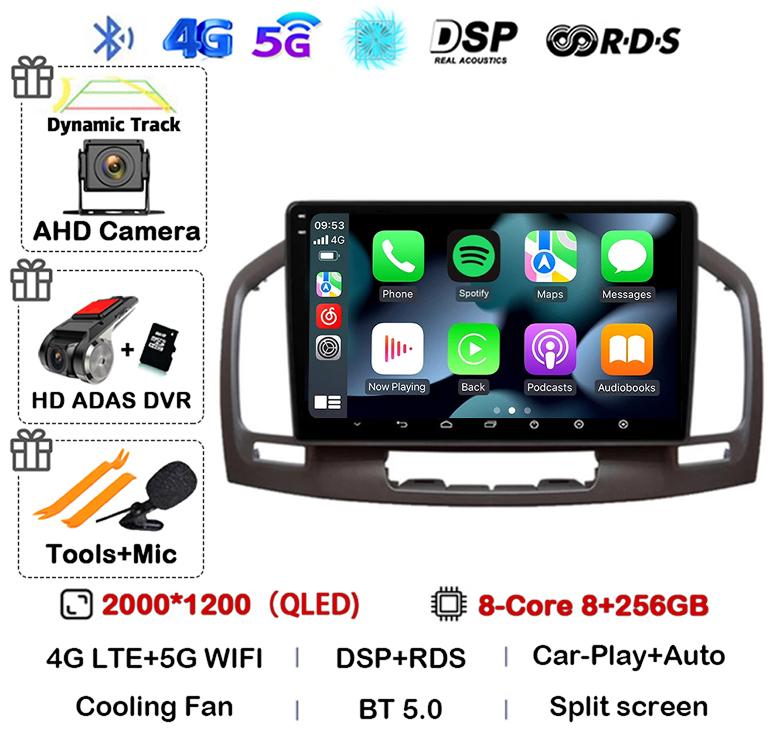 Android 14 Carplay Auto WIFI+4G Car Radio For Buick Regal For Opel Insignia 2009 2010 2011 2012 2013 Multimidia Video Player GPS