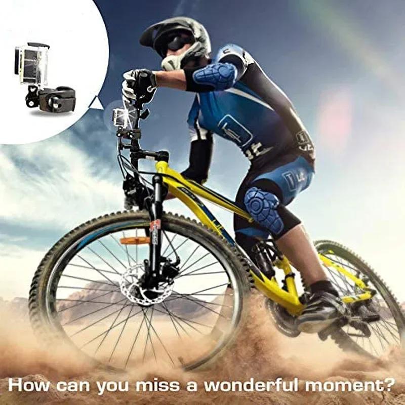 Adjustable Bike Motorcycle Handlebar Camera Mount Tripod Clip Adapter for GoPro/DJI Action Cameras & Live Stream Vlog Accessory
