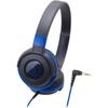 Audio Technica Ath S100 Bbl HeadphOnes Wired Street MOnitoring Portable On Ear HeadphOnes Black Blue Black Blue No Mic Remote