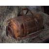 Brown Leather Duffel Bag Weekender Travel Bag Handmade Leather Duffel Luggage Bag with Shoe Compartment Carry On Overnight Bag