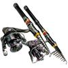 LEO FISHING Telescopic Fishing Rod Combo Set 1.8m 2.1m 2.4m 2.7m 3.0m Super Hard Spinning Rod Reel Metal Spool Kits Carbon Fiber Fishing Set Gift