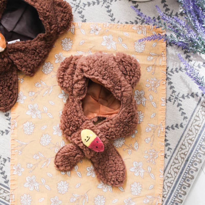 [Pet] Bear Hat Scarf