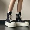 Dark Sail Platform Canvas Shoes Women's New Heightening Sports Shoes Inner Heightening Casual High-top Shoes