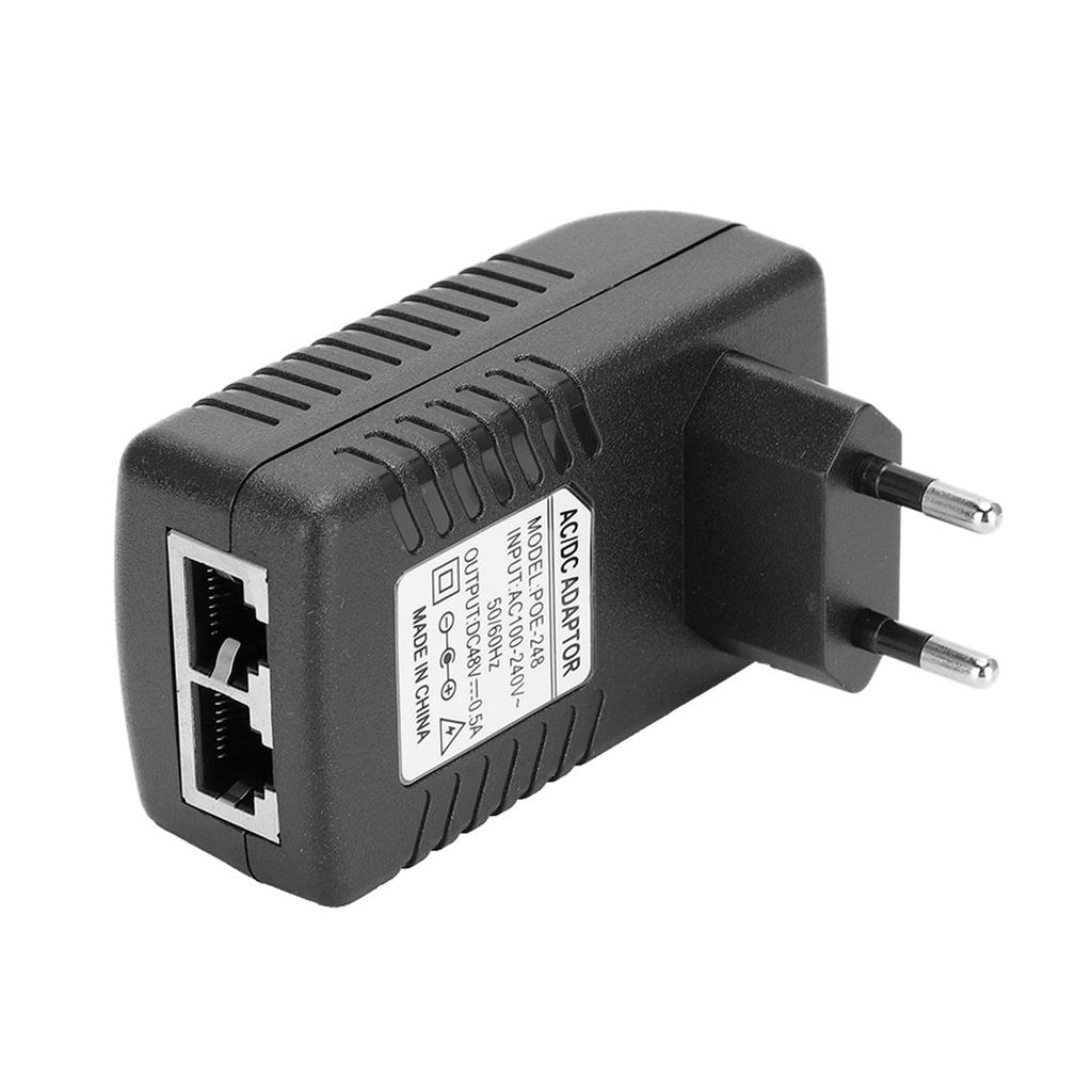 DC 48V 0.5A Power Supply Injector 24W POE Adapter Plug
