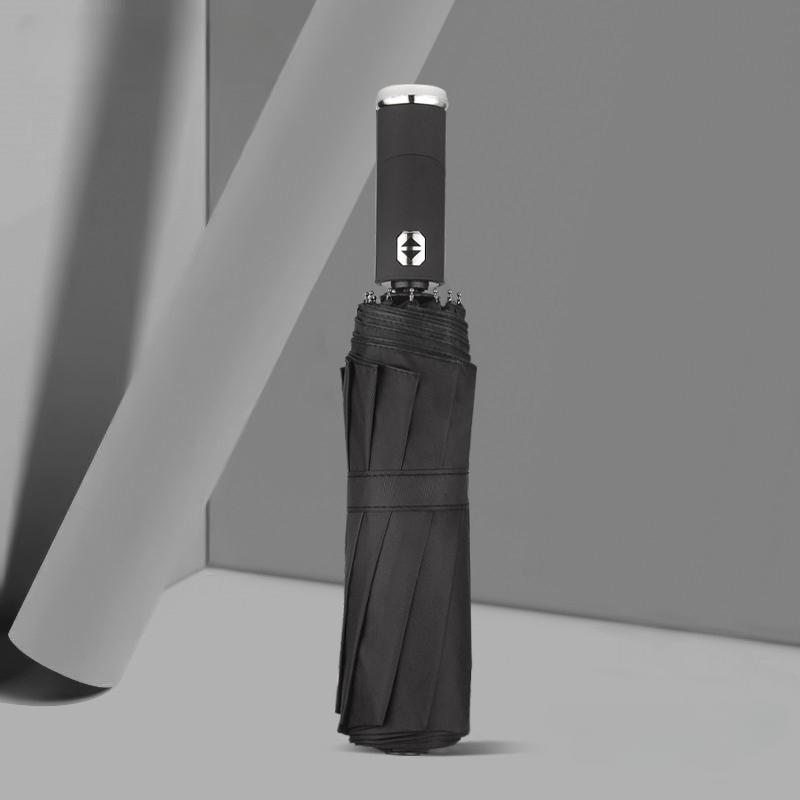 TENTAGON Automatic Umbrella With LED Flashlight Three Folding UV Umbrella For Rain and Sun 10 Ribs Windproof Portable Parasol