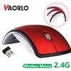 VAORLO Wireless Mouse 2.4G Foldable Computer Mouse Mini Travel Notebook Mute Mouse USB Receiver for Laptop PC