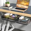 Non-Drilling Under Desk Drawer Storage Box Large Capacity Invisible Hanging Type Factory Office Desk Organizer