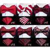 Barry.Wang Mens Bow Tie Pocket Square Cufflinks Red Silk Butterfly Tie Wedding Business Prom Set