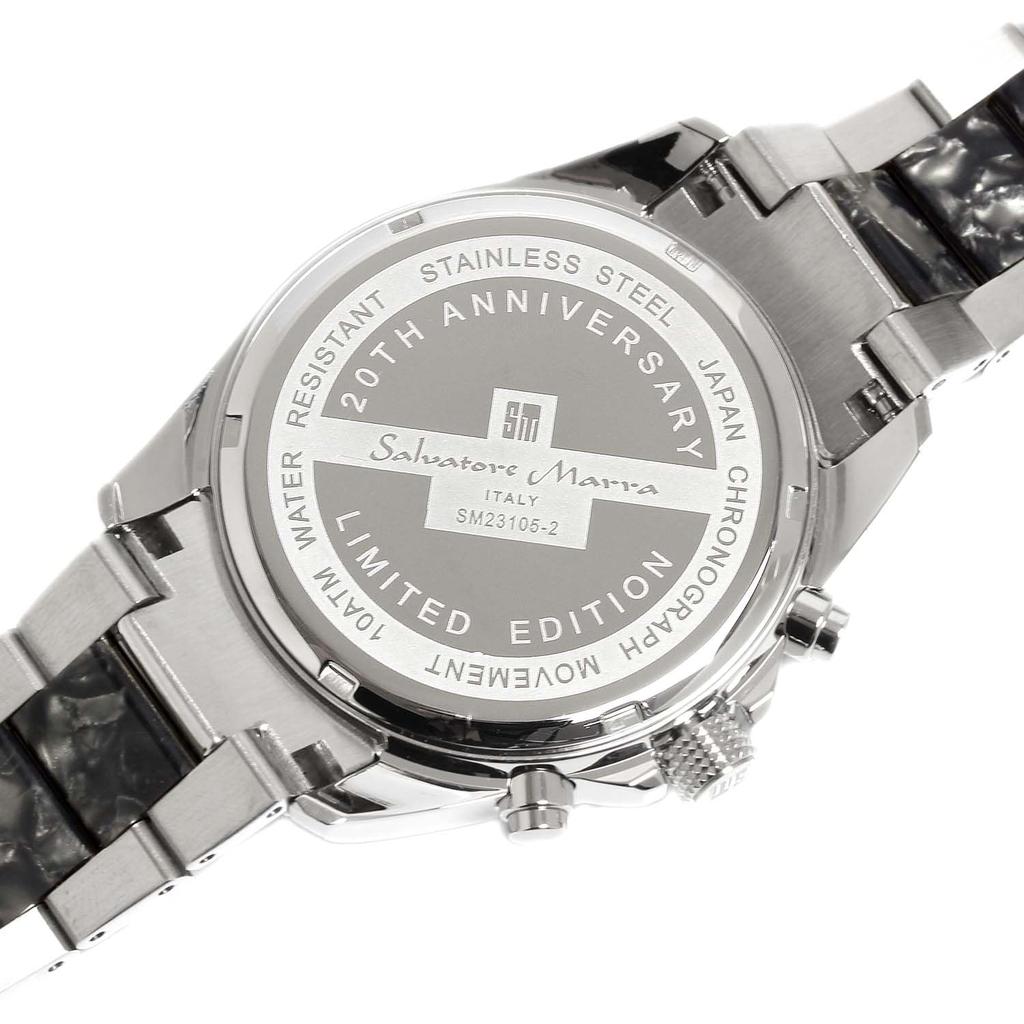 Salvatore Marra Chronograph Watch with Acetate and 20th Anniversary Limited Brand Brown Rose Men's Two-Tone Strap, Edition, Ranking, Gift,