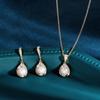 Japanese-Korean Style Pearl Earrings and Necklace Set: Elegant Shell Imitation Jewelry