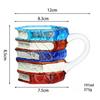 Painted Book Mug, Unique Colorful Resin Stacked Books Coffee Cup, Collectible Gift for Readers, Librarians, Literature Lovers