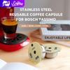 [UE2223] 304 Stainless Steel Coffee Capsule Pod Refillable Filter Silicone Cover for Bosch Tassimo Machine 60/180/200/220ml