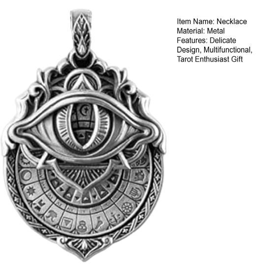 Tarot Vision Necklace All-Seeing Eye Pendant Necklace Tarot Card Symbol Pendant with Smooth Rotation Mystic Divination for Spiritual Guidance Fate