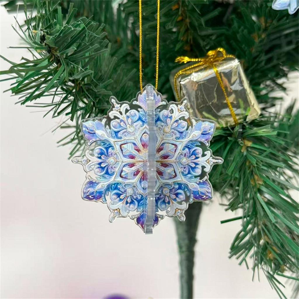 Christmas Butterfly Snowflake Love Three-dimensional Christmas Tree Star Decoration Acrylic Hanging
