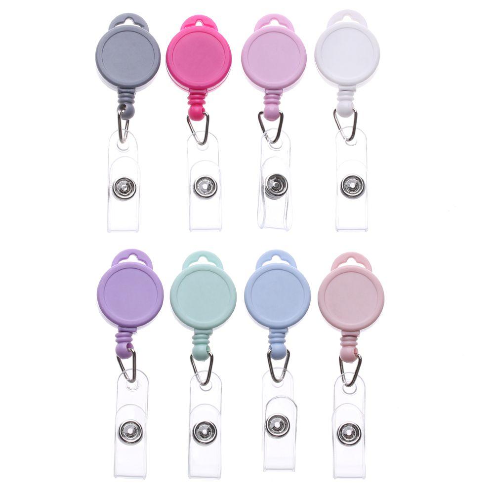 Office Supplies ID Name Card Anti-Lost Clip Stationery Retractable Key Ring Lanyards Badge Holder