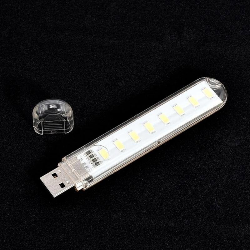 2/5PC 8 LED Mini Portable USB Lamp DC 5V Camping USB Lighting for PC Laptop Mobile Power Bank Gadget