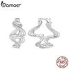 925 Sterling Silver Geomatric Twisted Line Hoop Earrings Wave Ear Buckles for Women Trendy Fine Jewelry