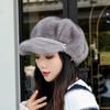 Autumn and Winter New Cap Faux Mink Fleece Thickened Warm Bag Head Hat Ear Protector Octagonal Hat Fashion Casual Hat