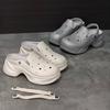 2025 Summer New Thick-soled Cloud Hole Shoes Women's Height Increase Non-slip Outer Wear Stepping On Shit Seaside Beach Shoes Sandals