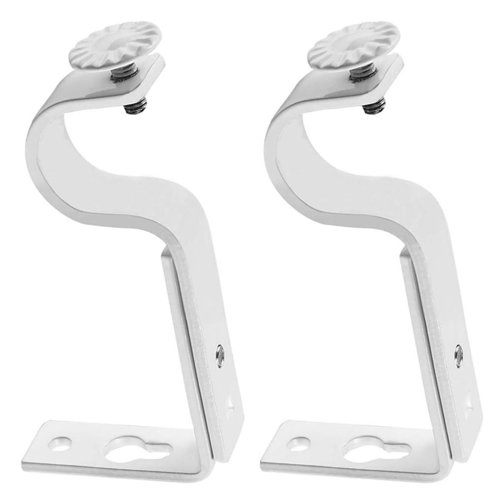 2Pcs Adjustable Curtain Holder Curtain Drapery Rod Bracket Window Curtain Rod Support Hanger Hardware Easy To Install