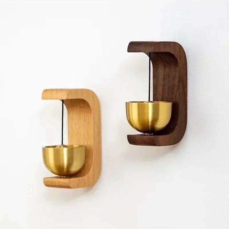 Entrance Wireless Doorbell Shopkeeper's Bell Wind Bell Door Opening Wooden Clock Reminder for Home Small Bell Decorations