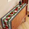 1PC, Christmas Linen Table Runner, Black and White Buffalo Check Plaid  Merry Christmas Table Runner
