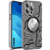 Case for iPhone 15 Pro Max with Magnetic Circle, Shockproof Hard Case Translucent Black + Tempered Glass Camera Protection