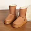 Thick Soled Women's Casual Soft Soled Short Boots with Plush and Thick Midsole