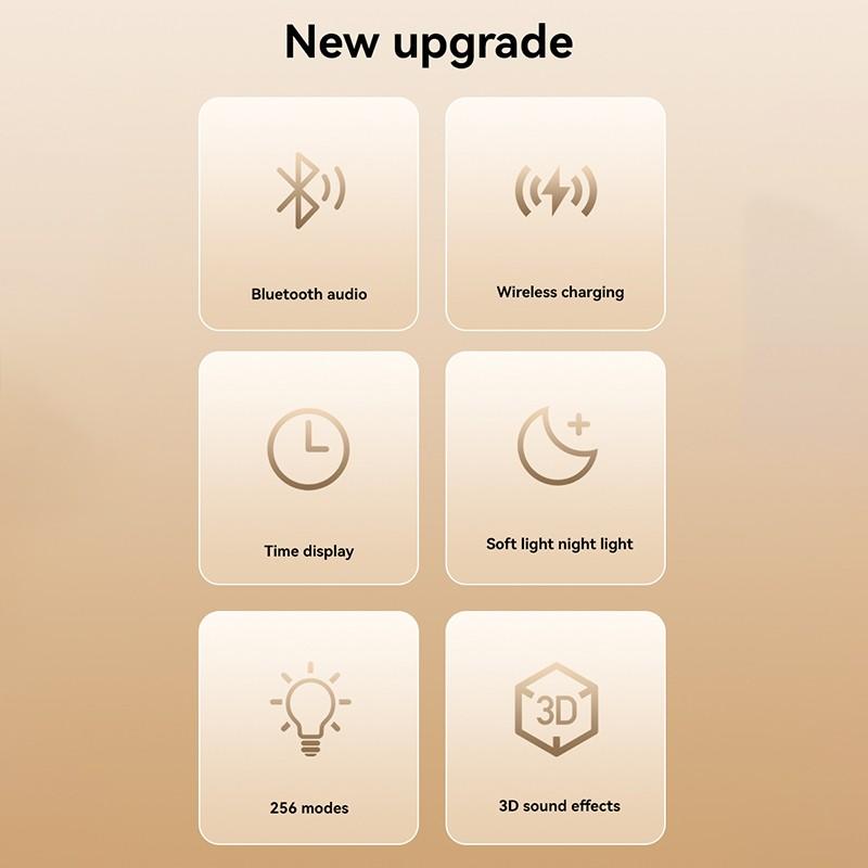 Multifunctional Night Lights Alarm Clock Music Speaker Wireless Charger 3 In 1Bedside Table Lamps G Styling Light Home Bedroom Decor