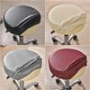 1pc PU Leather Round Stool Cover Waterproof Bar Stool Cover Solid Color All Inclusive Rotating Chair Slipcover Restaurant Hotel