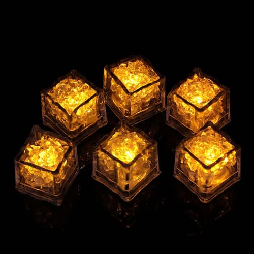 Set of 12 LED Sensor Ice Lights, Multicolored, Glowing Ice Cubes for Parties, Champagne Towers, Weddings, Year-End Parties, and Bar Decorations