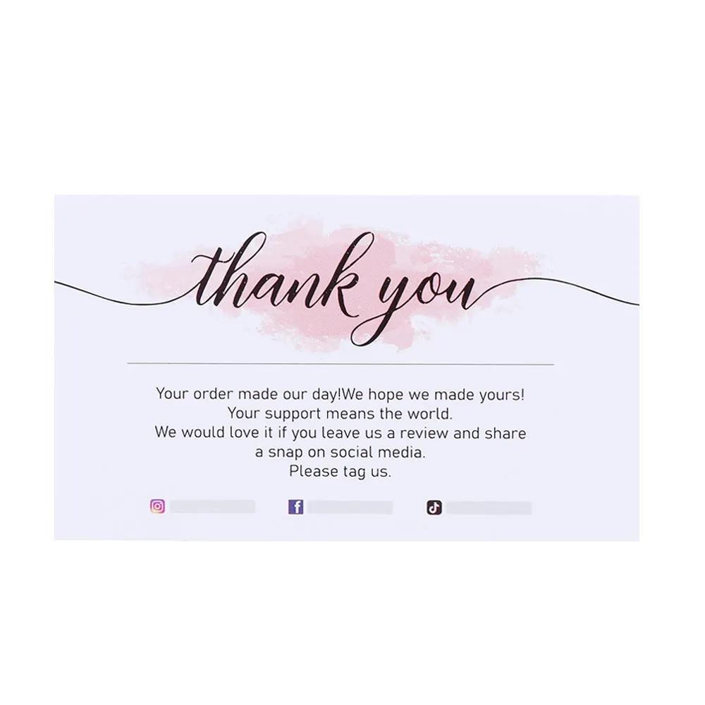 30Pcs Greeting Tags Thank You For Your Order Kraft Paper Card Shop Gift Crafts Decoration Card Wedding Small Business Invitation