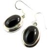 [P7233] - Silver Artisanal Earrings 'Heaven' Black Star Diopside Silver - 17x13 Mm